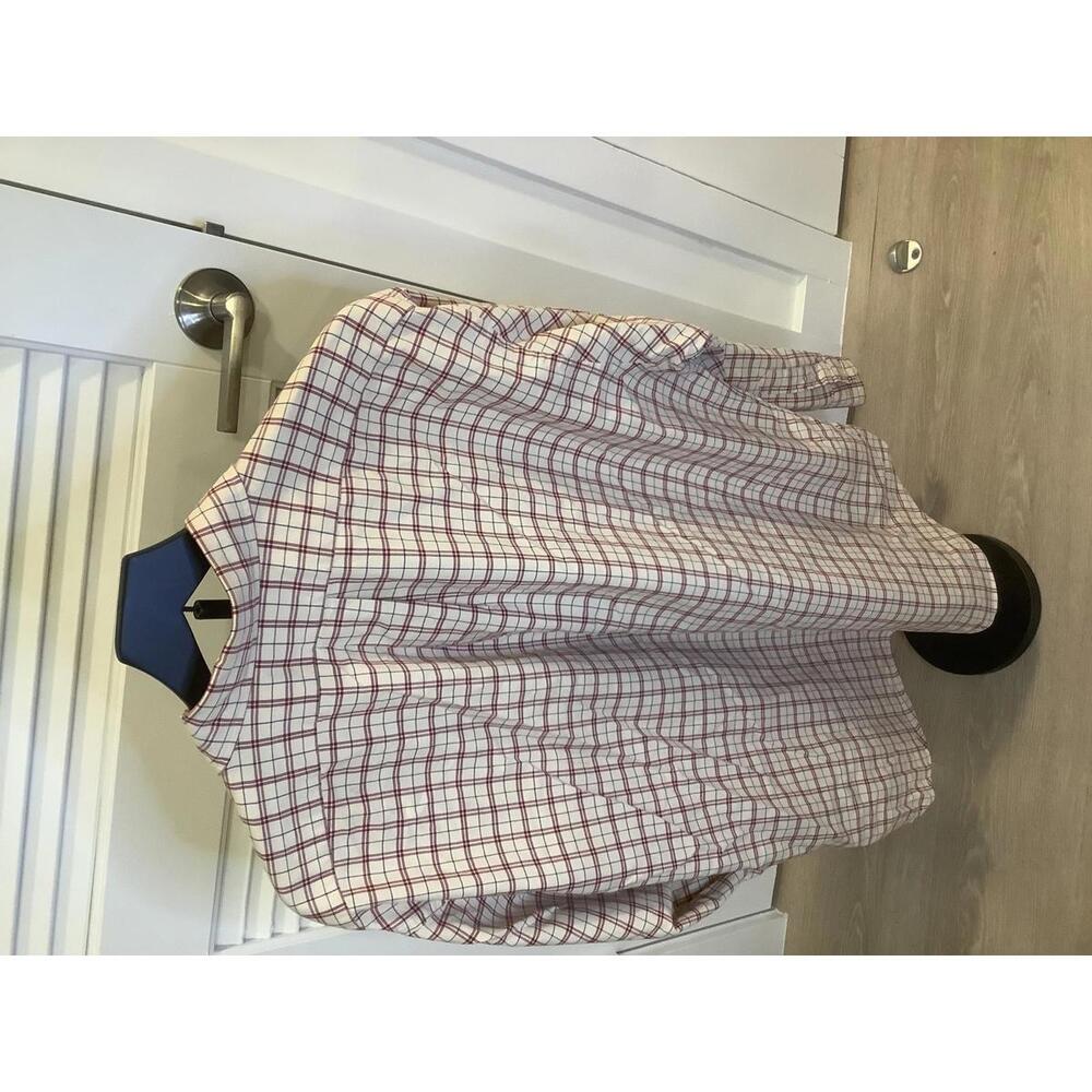 Daniel Cremieux Tan Red Plaid Cotton Long Sleeve Button Up Dress Shirt Large - Picture 3 of 4